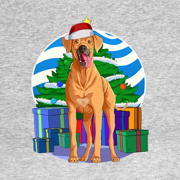 Rhodesian Ridgeback Dog Cute Santa Christmas Gift by Noseking